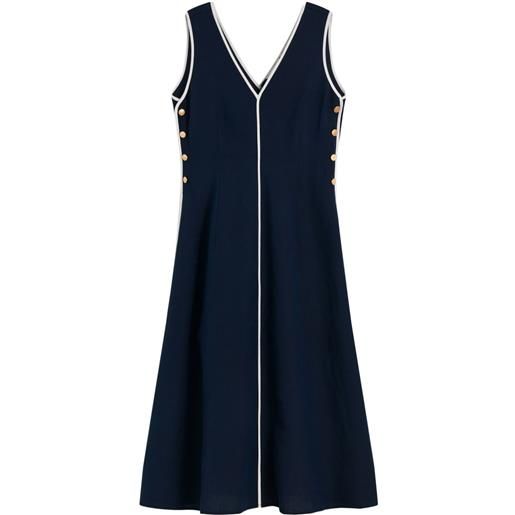 Tommy Hilfiger abito midi con scollo a v - blu