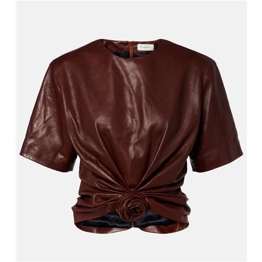 Magda Butrym top cropped in pelle