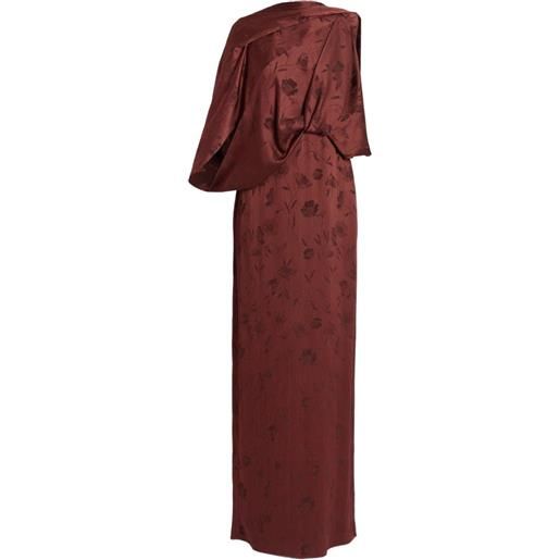ERDEM abito lungo a fiori jacquard - rosso