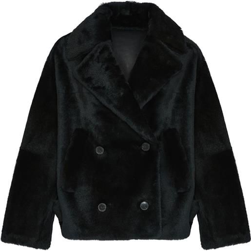 Yves Salomon giacca in shearling - nero