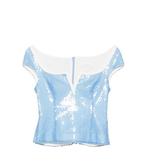 SHUSHU/TONG top con paillettes - blu