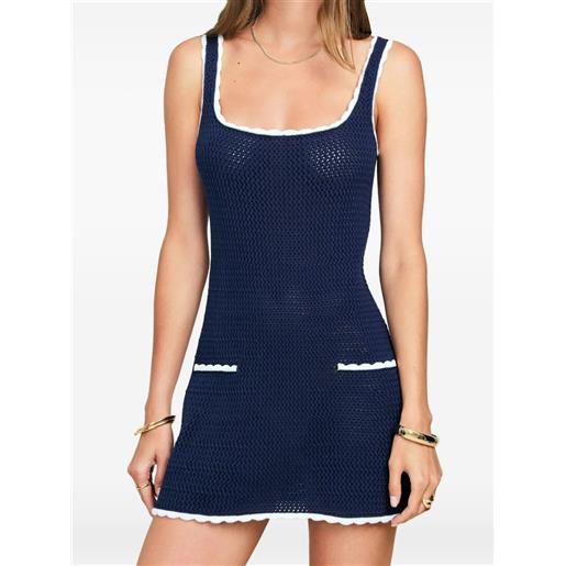 SEROYA abito brianna con bordo a smerlo - blu