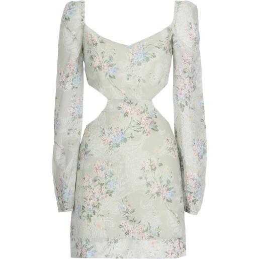MC2 Saint Barth abito jara midi a fiori con cut-out - verde