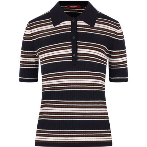 Max Mara polo a coste - blu