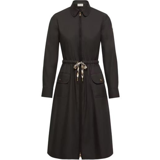 Moncler abito midi con coulisse - nero