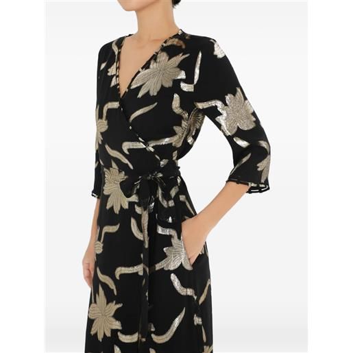 Charlotta Gandolfo abito lungo faye wrap - nero