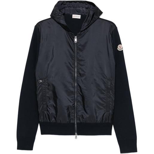 Moncler logo-patch hoodie - blu