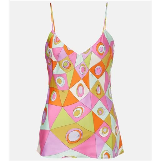 Pucci top occhi in twill di seta