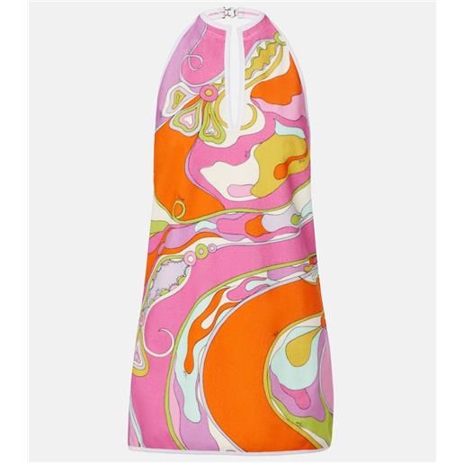 Pucci abito corto orchidee in spugna misto cotone