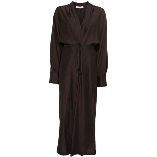 Tela abito midi delta con cintura - marrone