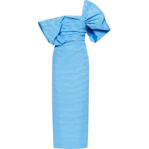 Oscar de la Renta abito asimmetrico con arricciatura - blu