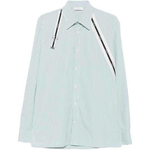 Alexander McQueen camicia harness a righe - verde