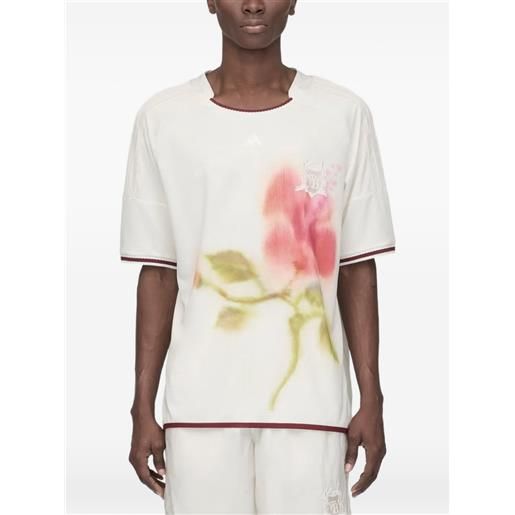 adidas x wales bonner t-shirt a fiori - toni neutri