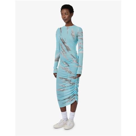 Moschino - abito in tulle archive clouds - azzurro