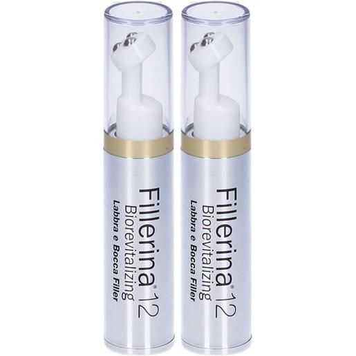 Labo fillerina 12 double filler neo mito labbra e bocca gel biorevitalizing grado 4 bio dispenser lip massage tip 2x7 ml