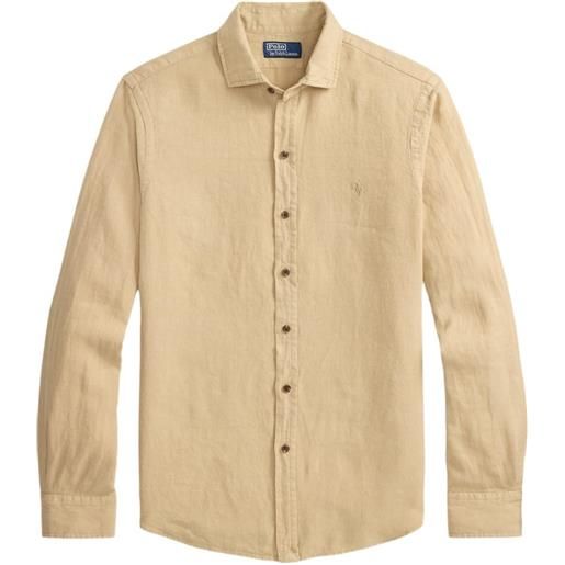 Polo Ralph Lauren camicia con ricamo custom fit pony - toni neutri