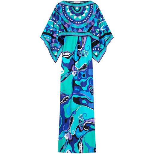 PUCCI abito lungo con stampa geometrica - blu