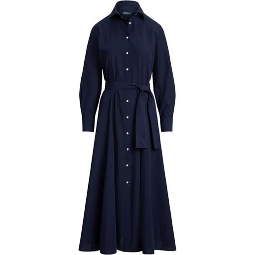 Polo Ralph Lauren chemisier midi florence con cintura - blu
