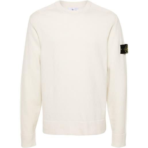 Stone Island maglione con applicazione compass - bianco