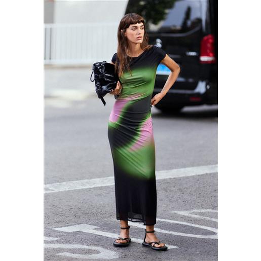 Desigual, abito in tulle sfumato, donna, poliestere, nero, l