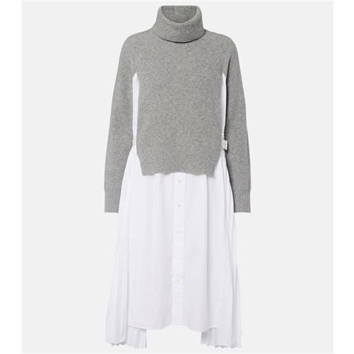 Sacai abito midi a collo alto