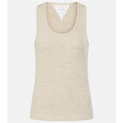 Bottega Veneta top in jersey di cotone a coste