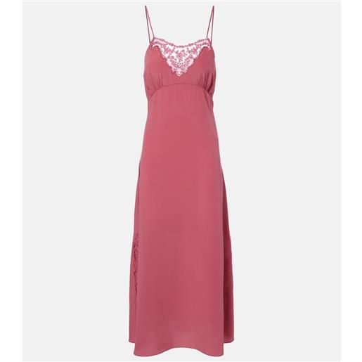 Chloe chloé abito sottoveste in seta con pizzo