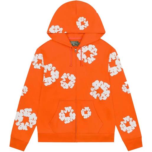 Denim Tears felpa con zip e cappuccio - arancione