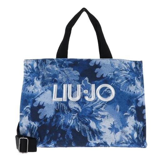 LIU JO printed denim tote l denim flowers