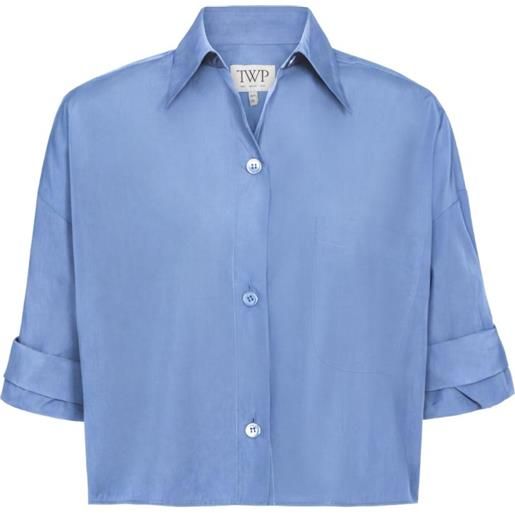 TWP camicia crop con bottoni - blu