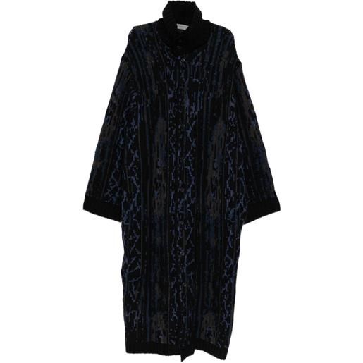 Yohji Yamamoto cappotto a fantasia - nero