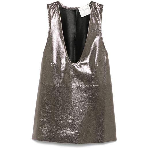 Forte Forte top metallizzato - grigio
