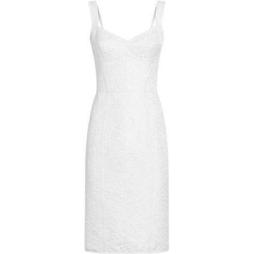 Dolce & Gabbana abito stile corsetto in broccato - bianco