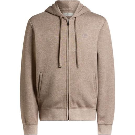ETRO knit jacquard hooded sweatshirt with arnica motif - toni neutri