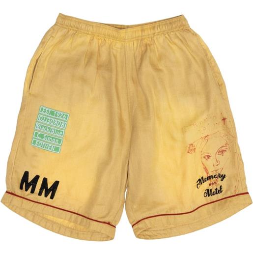 Paly shorts montauk con stampa e coulisse - giallo