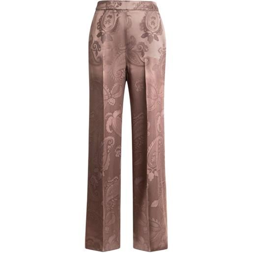 ETRO pantaloni jacquard con motivo paisley - marrone