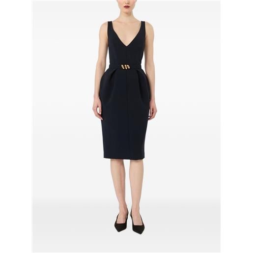 Max Mara abito con scollo a v e cintura - blu