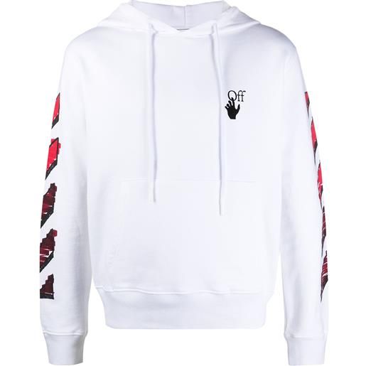 Off-White felpa con cappuccio marker arrows - bianco