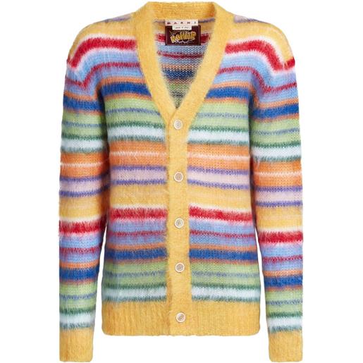 Marni cardigan a righe con bottoni - giallo
