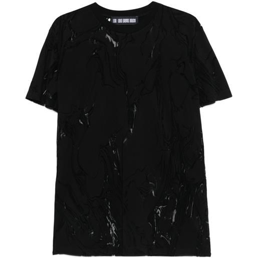 LGN LOUIS GABRIEL NOUCHI t-shirt con trama devoré - nero