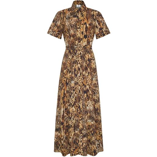 Adam Lippes abito midi leighton con stampa astratta - marrone