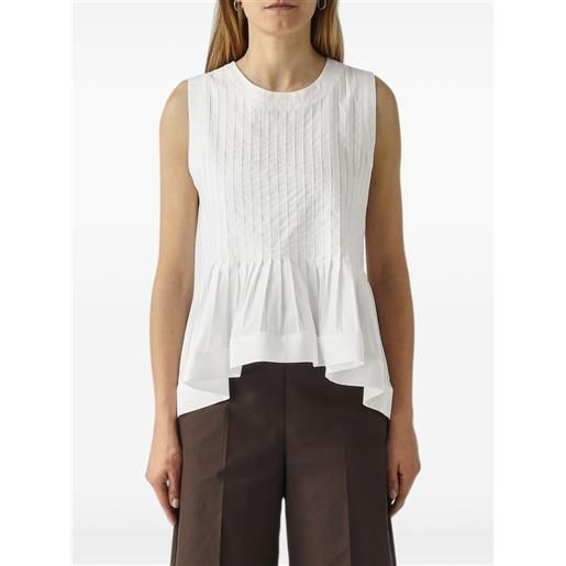 MeimeiJ top plissettato con peplum - bianco