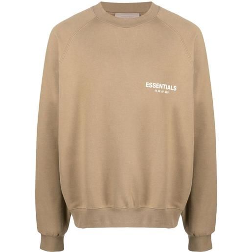 FEAR OF GOD ESSENTIALS felpa girocollo con stampa - marrone
