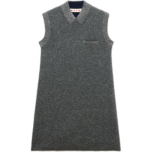 Marni abito corto grigio in lana con dettagli lurex