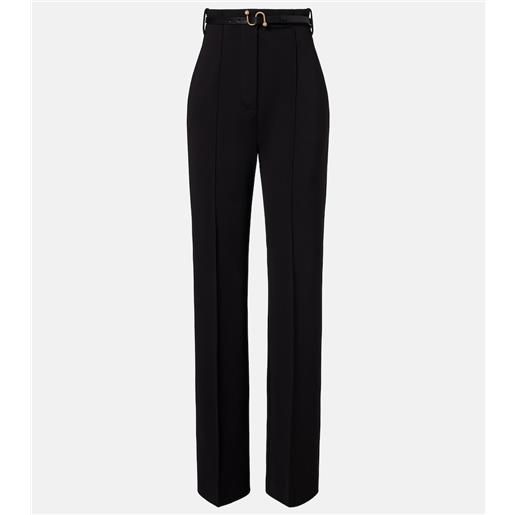 Sportmax pantaloni regular in crêpe con cintura