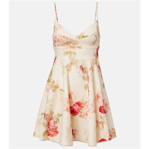Zimmermann abito corto lucky picnic in lino