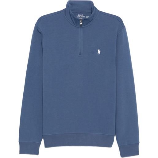 Polo Ralph Lauren felpa con mezza zip - blu