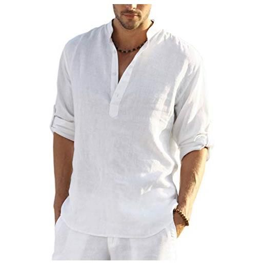 COOFANDY casual da uomo (confezione da 1), bianco, s