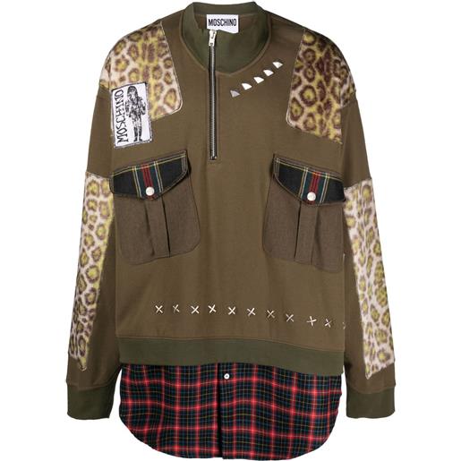 Moschino felpa con inserti - verde
