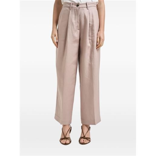 Nine In The Morning rubino wide-leg linen trousers - toni neutri